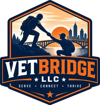 VetBridge LLC logo: Serve, Connect, Thrive